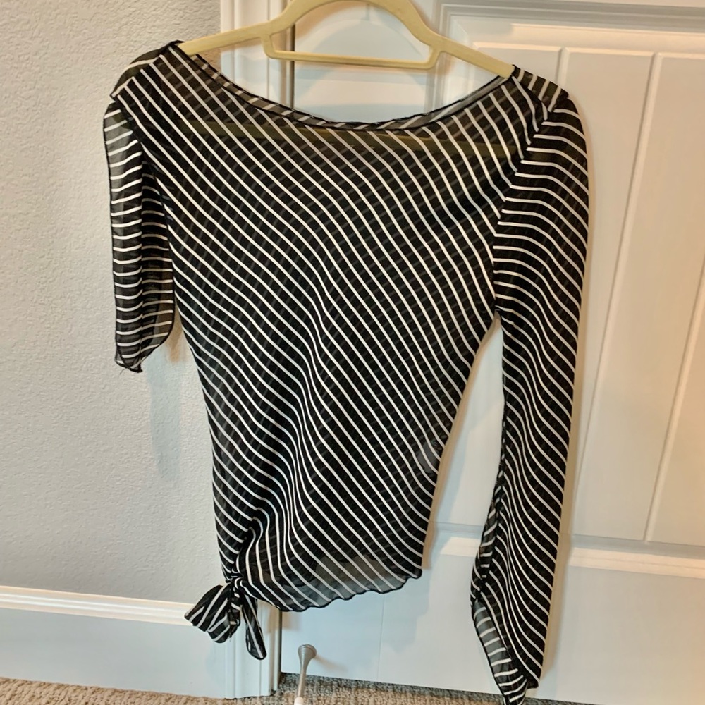 Forever 21 Black and White Assymetrical Top for Women - Size S